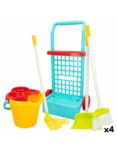 Cleaning Trolley with Accessories Colorbaby My Home 30,5 x 55,5 x 19,5 cm (4 Units)