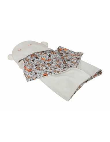 Baby blanket Reversible With hood 90 x 66 cm Jungle