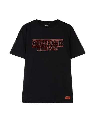 Maglia a Maniche Corte per Bambini Stranger Things Nero