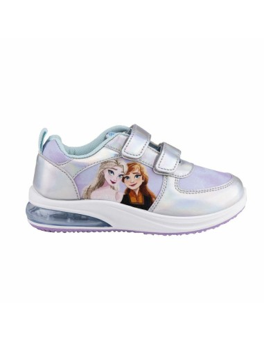 LED Trainers Frozen Velcro Silver