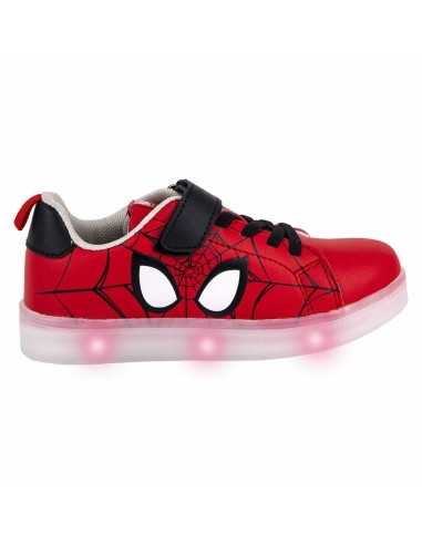 Scarpe Sportive con LED Spider-Man Velcro Rosso