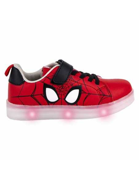 Scarpe Sportive con LED Spider-Man Velcro Rosso