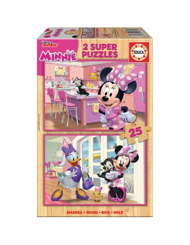 Set de 2 Puzzles Minnie Mouse Me Time 25 Pièces 26 x 18 cm 