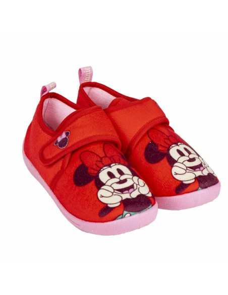 House Slippers Minnie Mouse Red Velcro