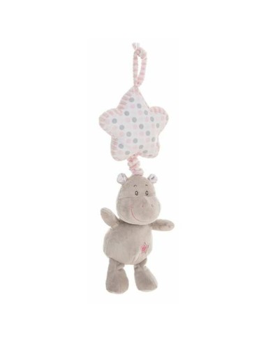 Peluche con Sonagli Ippopotamo 35 cm Rosa