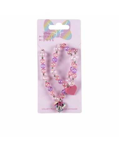 Kit de bijoux fantaisie Disney Bisuteria Disney Lote Rose Minnie Mouse 2 Pièces (2 Pièces)