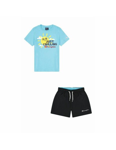 Ensemble de Sport pour Enfants Champion Bleu 2 Pièces Aigue marine