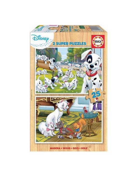 Set de 2 Puzzles Disney Dalmatians + Aristochats 25 Pièces