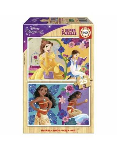 Set mit 2 Puzzeln Disney Princess Bella + Vaiana 25 Stücke