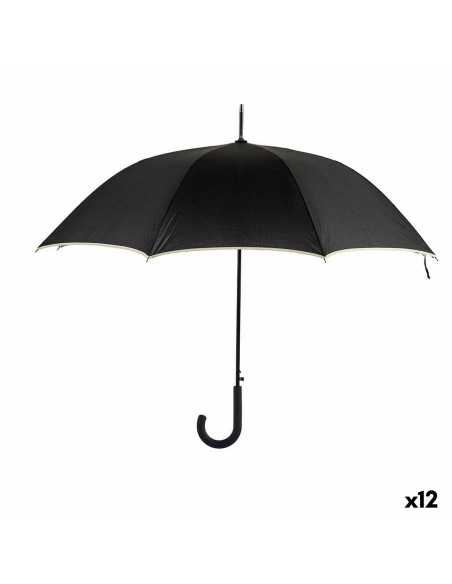 Parapluie Noir Crème Métal Fibre 95 x 95 x 86 cm (12 Unités)