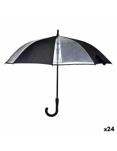 Parapluie Noir Transparent Métal Tissu 96 x 96 x 84,5 cm (24 Unités)