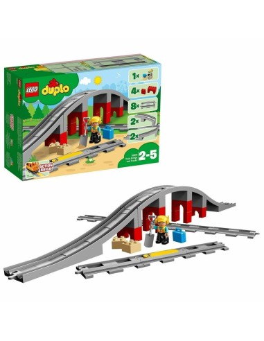 Vehicle Playset Lego DUPLO 10872 Train rails and bridge 26 Pieces 