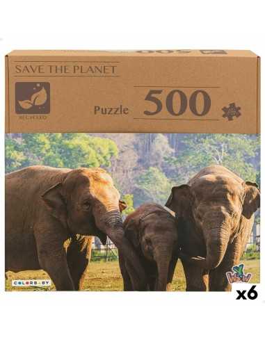 Puzzle Colorbaby Elephant 500 Stücke 6 Stück 61 x 46 x 0,1 cm