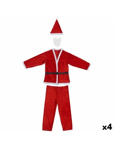 Costume for Adults Father Christmas One size White Red (4 Units)