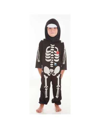 Costume per Neonati Skeleton Heart Nero (2 Pezzi)