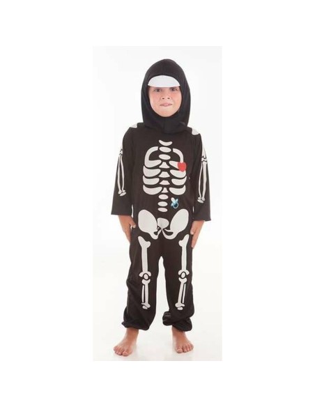 Costume for Babies Skeleton Heart Black (2 Pieces)