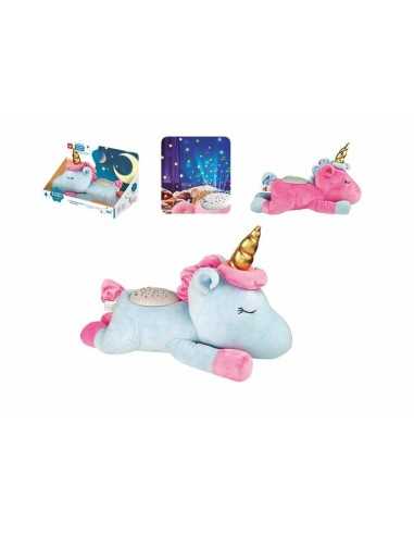 Peluche Musicale Luce Suono Proiettore Unicorno 20cm