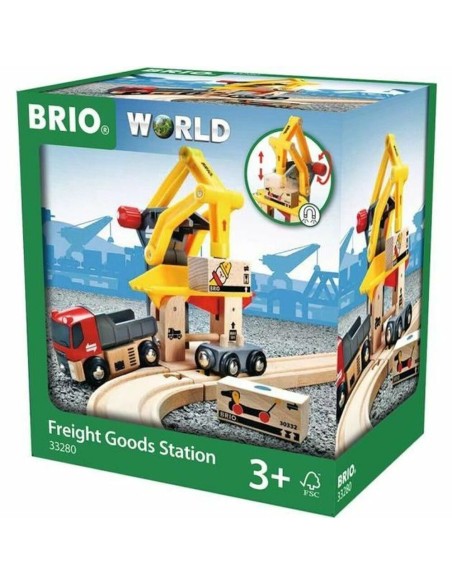 Set de construction Brio Freight Loading Crane Multicouleur Multi 6 Pièces