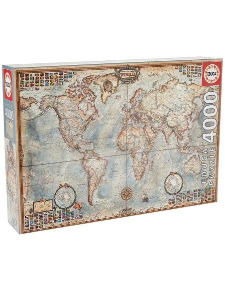 Puzzle Educa 14827 World Map 4000 Pieces