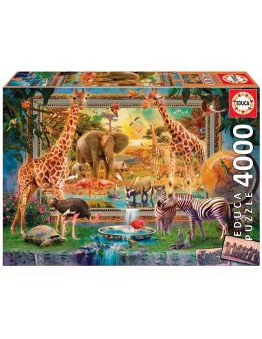 Puzzle Educa 19285 Savana Coming to Life 4000 Pezzi