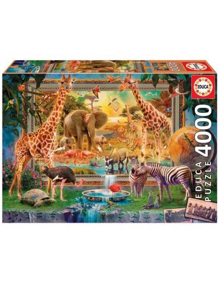 Puzzle Educa 19285 Savana Coming to Life 4000 Pezzi