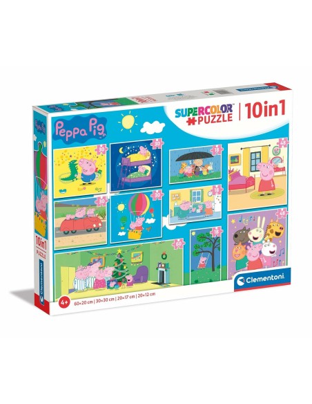 Set mit 10 Puzzeln Peppa Pig Clementoni SuperColor 220 Stücke