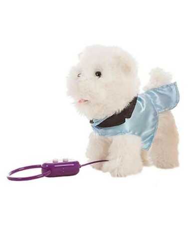 Motion-animated Stuffed Animal Dog White 22 cm (22 cm)