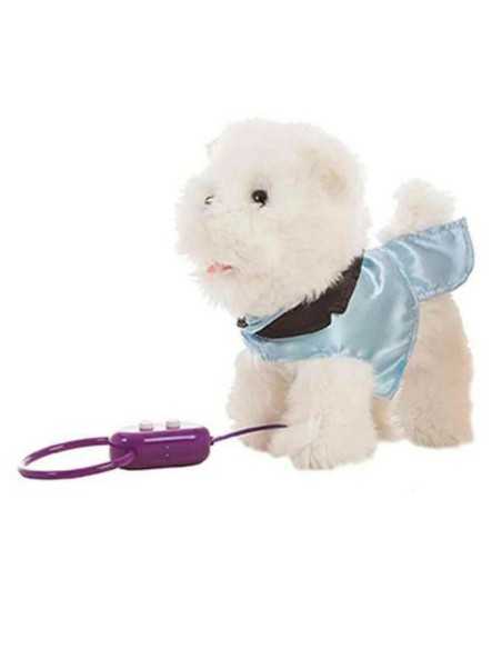 Motion-animated Stuffed Animal Dog White 22 cm (22 cm)