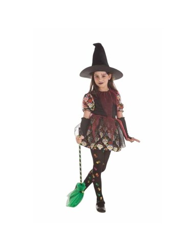 Costume per Bambini Skull Strega 5 Pezzi Nero