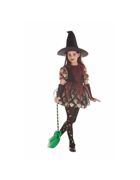 Costume per Bambini Skull Strega 5 Pezzi Nero