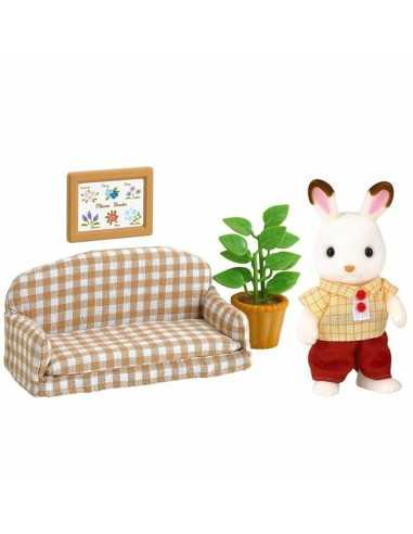 Figurine d’action Sylvanian Families Papa Rabbit Chocolate and Living Room