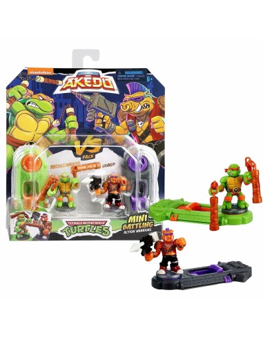 Figurines de combat Teenage Mutant Ninja Turtles Legends of Akedo: Michelangelo vs Evil Bepop