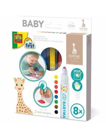 Ensemble de Marqueurs babies SES Creative SOPHIE LA GIRAFE Multicouleur