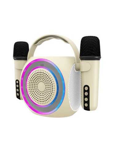 Speaker with Karaoke Microphone Celly White