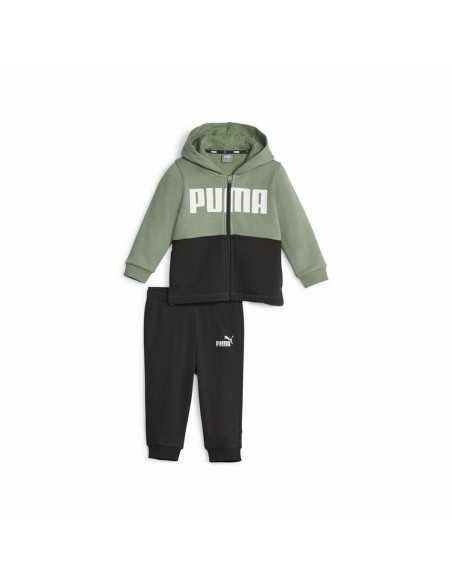 Baby's Tracksuit Puma Minicats Colorblockk Black Green