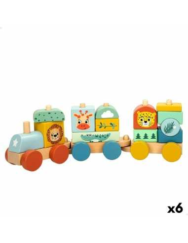 Train Woomax 33 x 11 x 7 cm animals (6 Units)