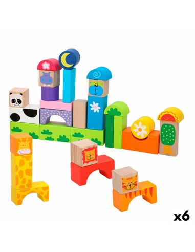 Set de construction Woomax animaux 32 Pièces (6 Unités)