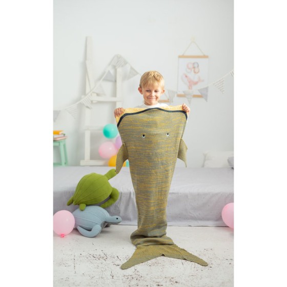 Blanket Crochetts Blanket Grey Shark 70 x 140 x 2 cm