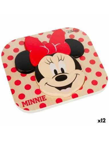 Puzzle di Legno per Bambini Disney Minnie Mouse + 12 Mesi 6 Pezzi (12 Unità)