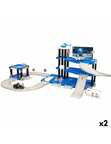 Car park with Cars Speed & Go 78 x 26,5 x 42,5 cm (2 Units)