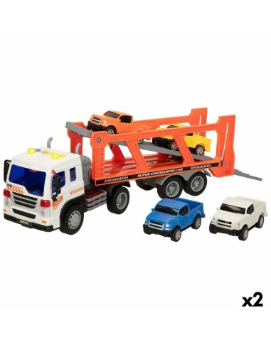 Camion Porta-veicoli e Macchinine a Frizione Speed & Go 37,5 x 12,5 x 10 cm (2 Unità)