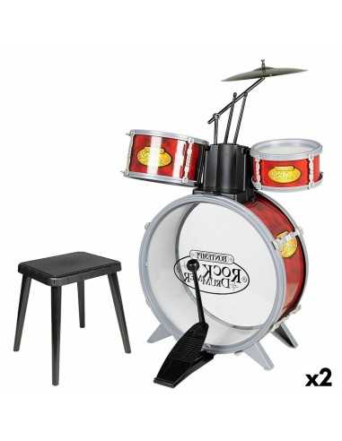 Drums Bontempi Red Plastic 50 x 68 x 50 cm (7 Pieces) (2 Units)