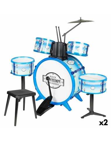 Batteria Musicale Bontempi Azzurro Plastica 85 x 68 x 65 cm (9 Pezzi) (2 Unità)