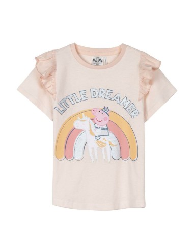 Maglia a Maniche Corte per Bambini Peppa Pig Rosa chiaro