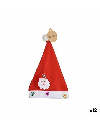 Cappello di Babbo Natale Bianco Rosso (12 Unità)