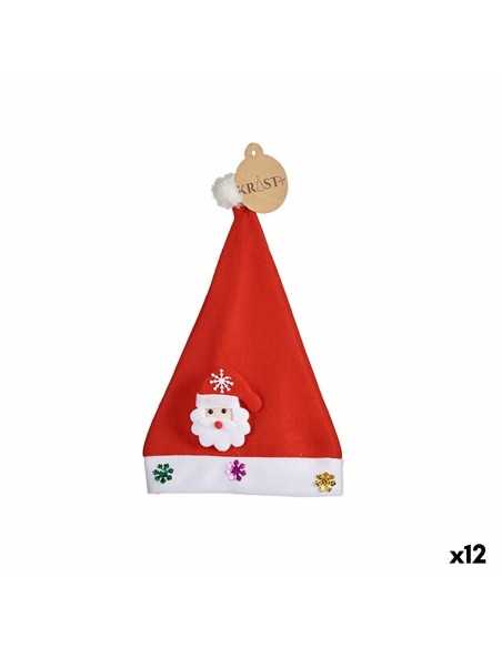 Cappello di Babbo Natale Bianco Rosso (12 Unità)