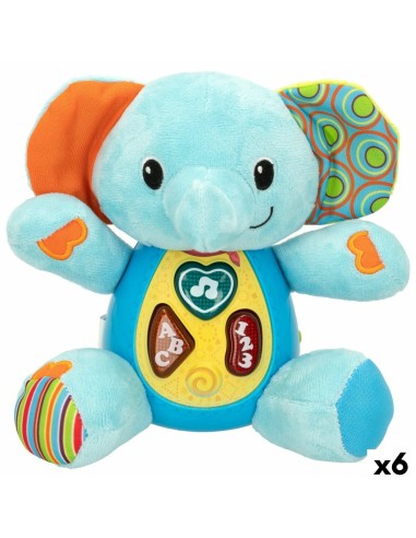 Peluche con Suono Winfun Elefante 17 x 17,5 x 10 cm (6 Unità)