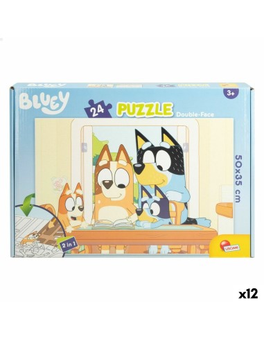 Kinderpuzzle Bluey Beidseitig 24 Stücke 50 x 35 cm (12 Stück)