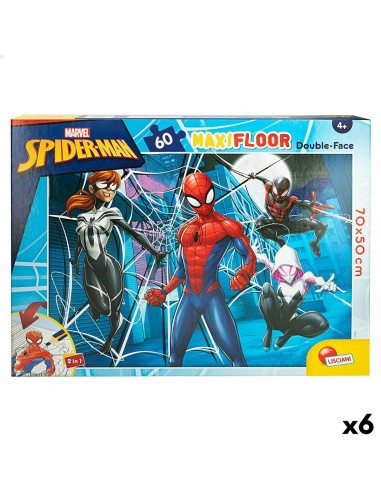 Kinderpuzzle Spider-Man Beidseitig 60 Stücke 70 x 1,5 x 50 cm (6 Stück)