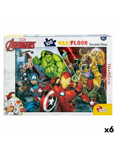 Kinderpuzzle The Avengers Beidseitig 108 Stücke 70 x 1,5 x 50 cm (6 Stück)